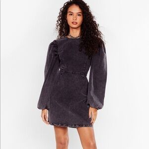 Nasty gal volume sleeve Jean mini dress